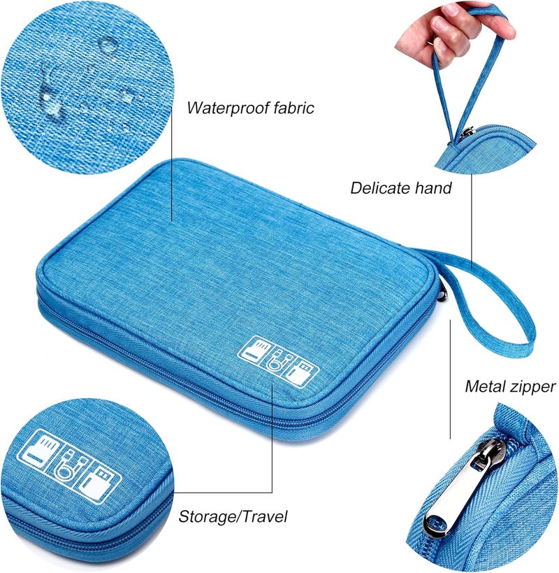 CILLA Travel Cord Organizer Case, Portable Waterproof Storage Bag for Charger, Cord, USB, Power Bank, Earphone, SD Card, Travel Essentials - Image 4